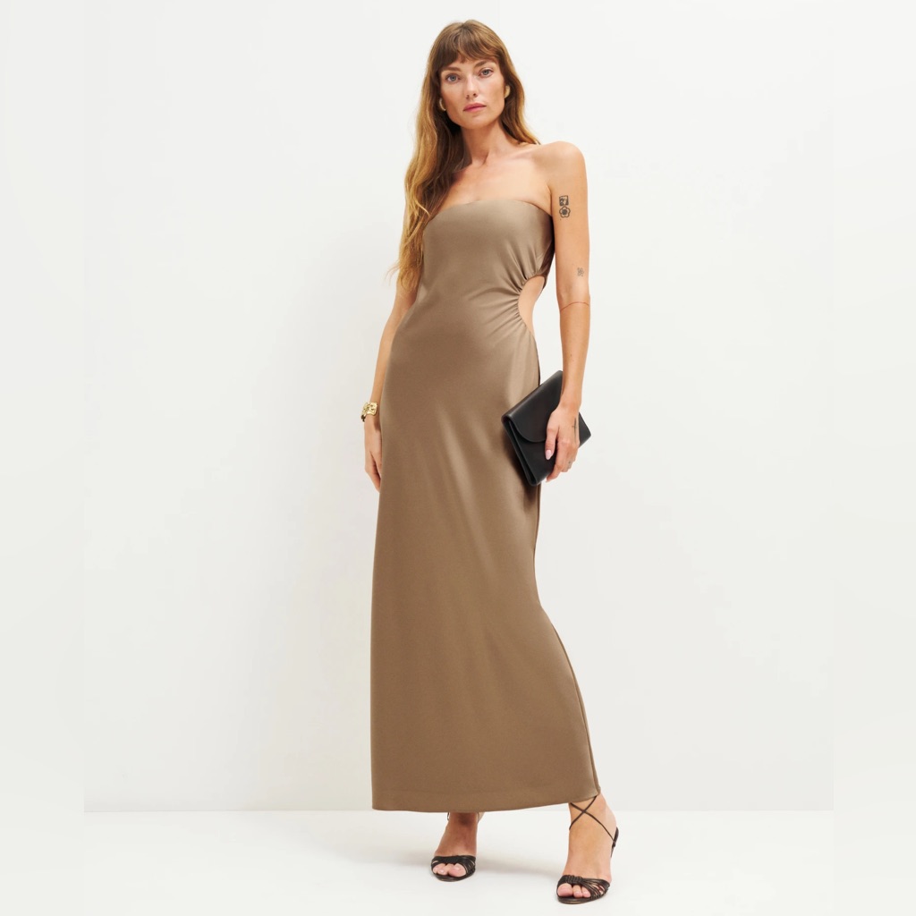 Nwt | Reformation | Nevaeh Satin Dress In Chanterelle | Size M
